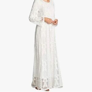 Orange Creek Lace Dress S/M White Boho Embroidered Long Sleeve Temple Wedding